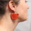 Miniature : Boucles d’oreilles Anneaux Oranges en Laine Feutrée – Pièce Unique / BHO