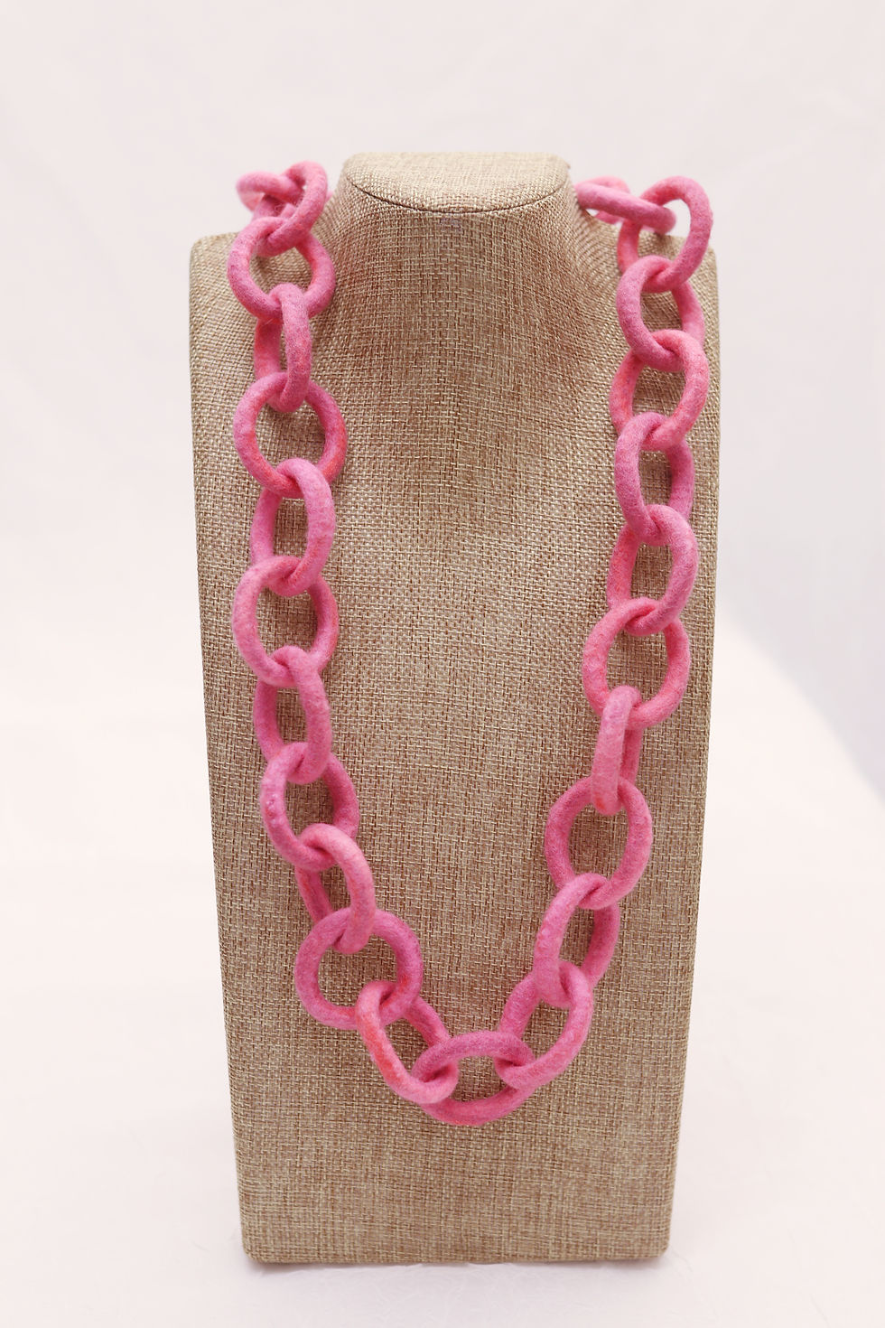 Thumbnail: Pink Felted Chain Necklace