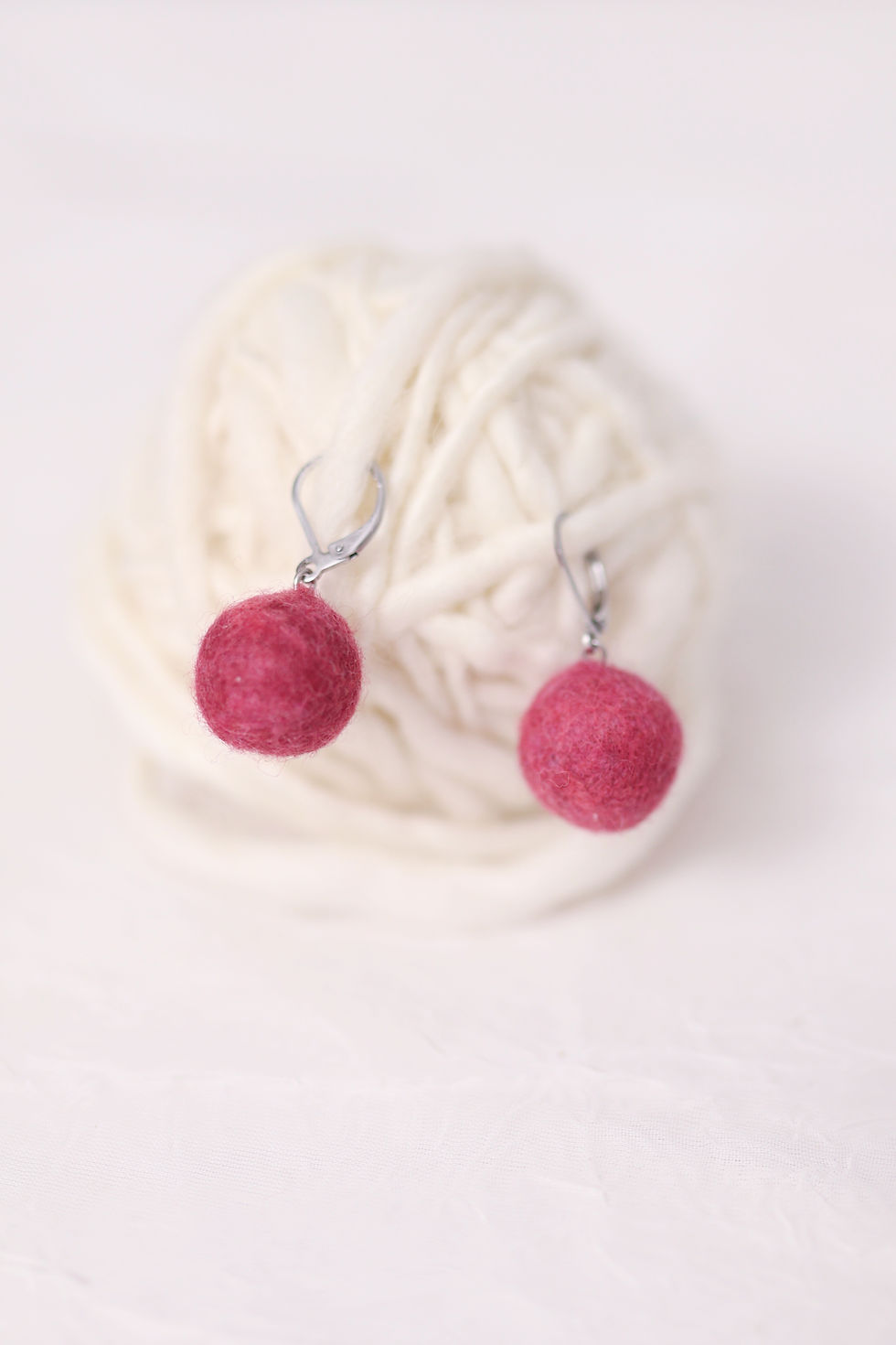Miniature : Boucles d'oreilles pendantes framboise / BGBRF