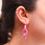 Thumbnail: Pink Felted Chain Earrings