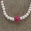 Thumbnail: Raspberry Muted Pink & Cream Felted Beads necklace