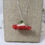 Thumbnail: Long Red Flower Necklace with Leaf / CFRCO