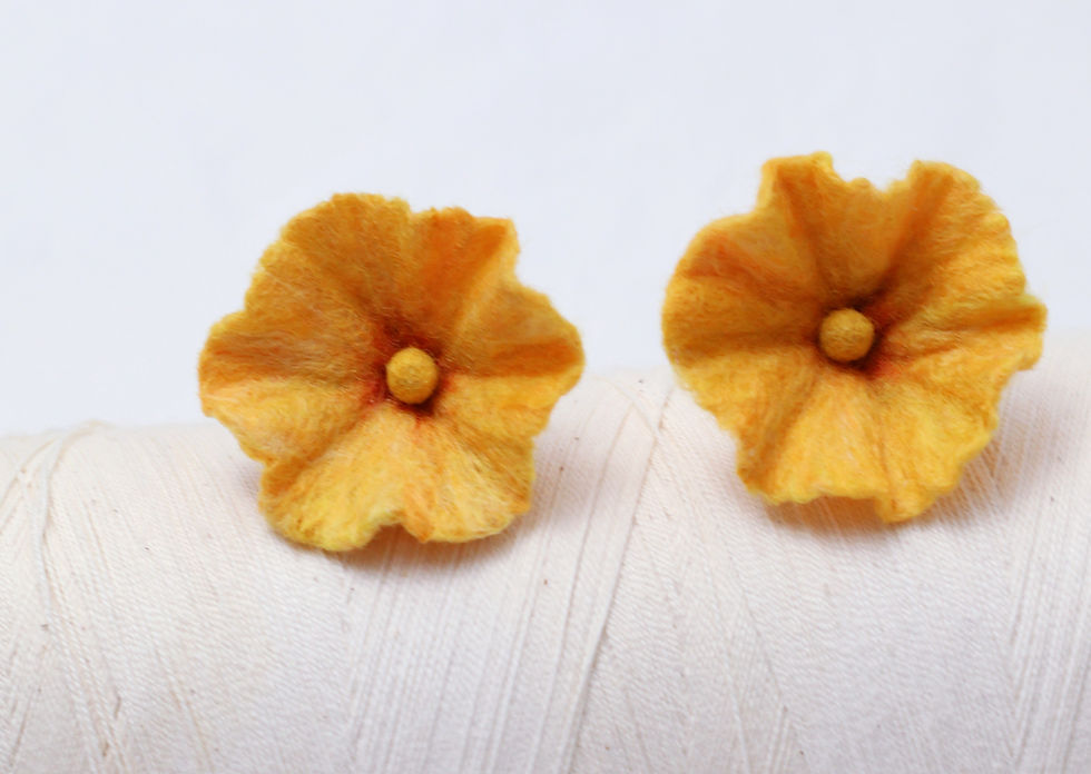 Thumbnail: Small Yellow Flower Earrings