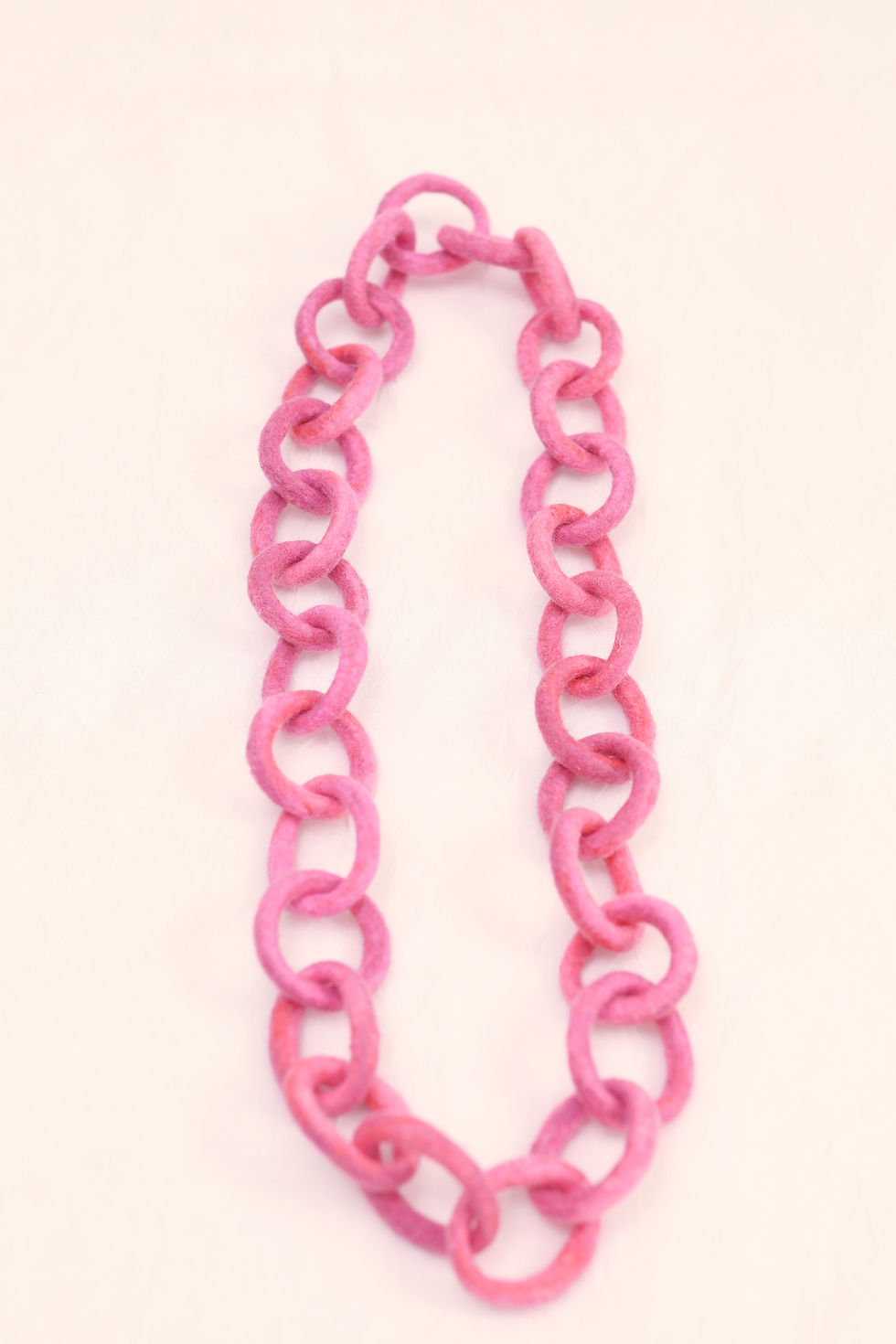 Thumbnail: Pink Felted Chain Necklace