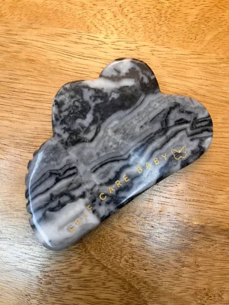 Gua Sha Stone - Black Network Agate Crystal