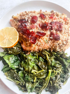 Honey-Dijon & Pecan Crusted Salmon with Cranberries