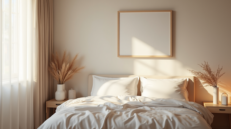 Close-up view of a tranquil bedroom setting