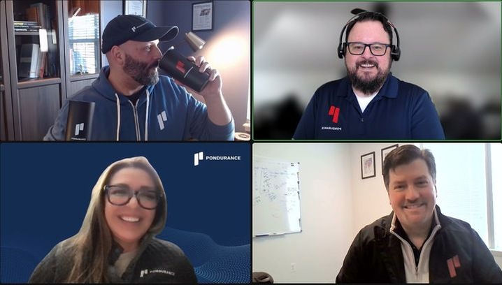 zoom meeting screenshot with 4 people