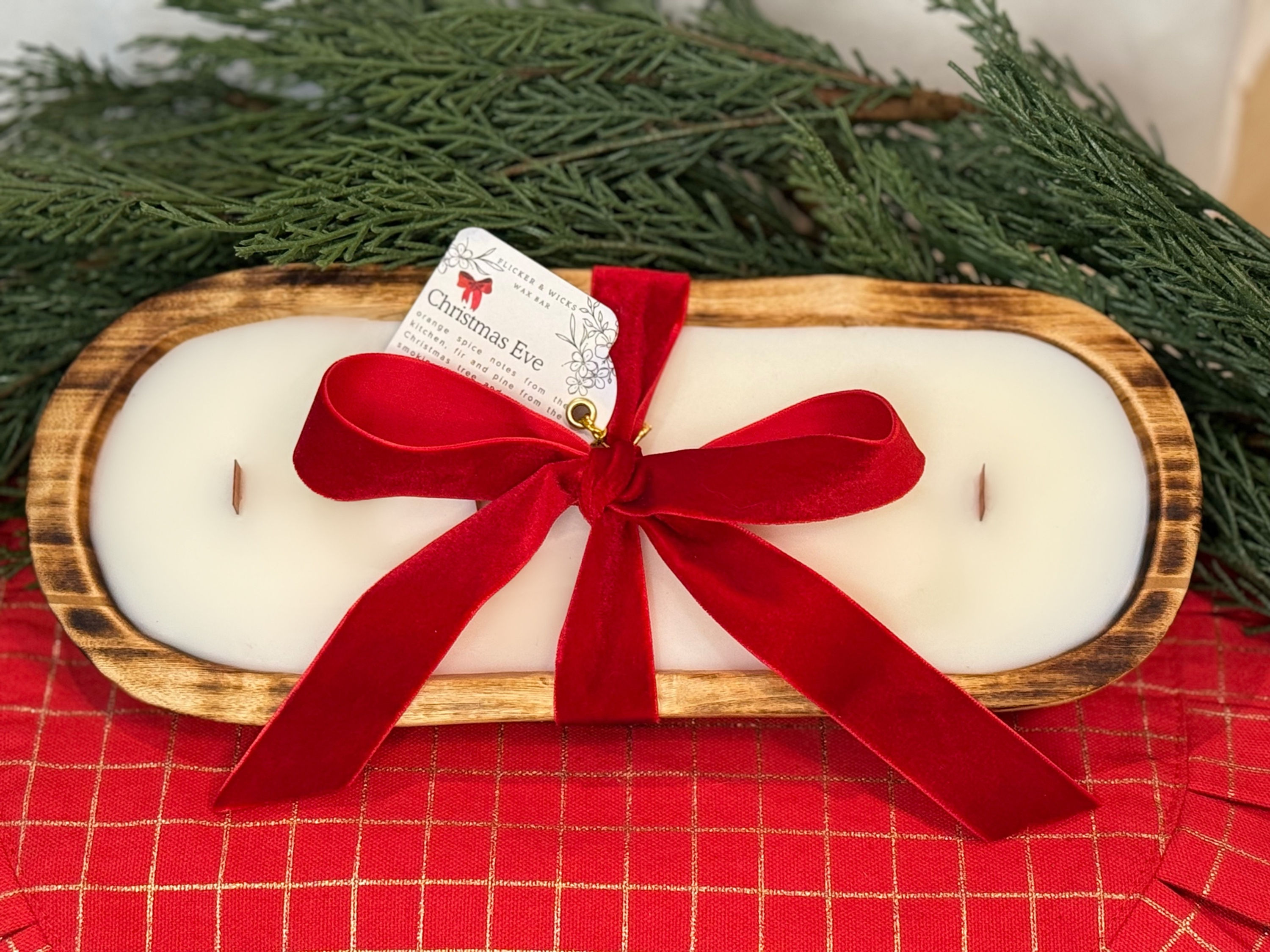 Christmas Eve Dough Bowl Candle, Luxury christmas eve candle