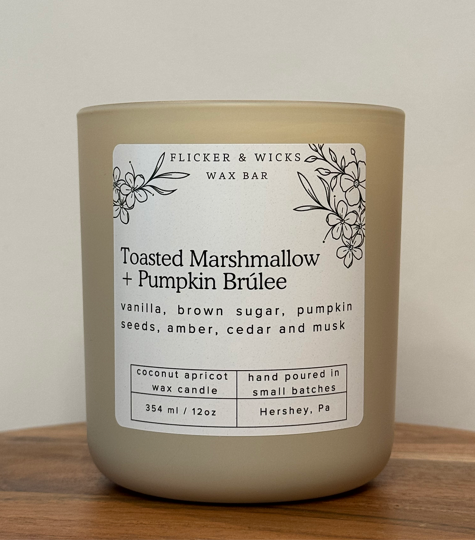 Toasted Marshmallow + Pumpkin Brúlee Candle, Luxury pumpkin spice candle