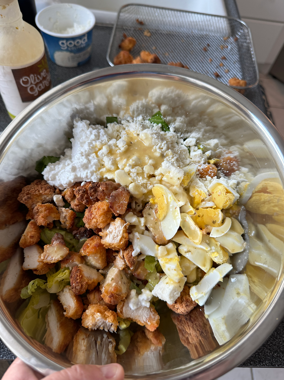 High Protein Chicken Nugget & Cottage Cheese Salad
