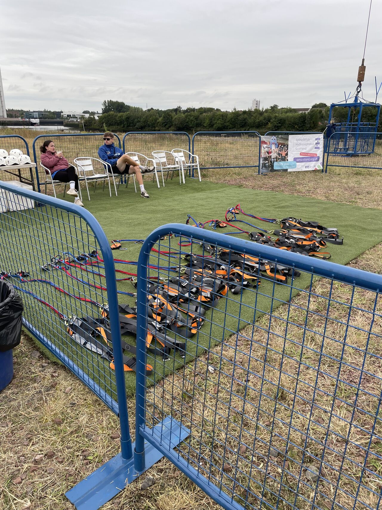 Harnesses ready to go for zipslide the clyde