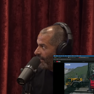 Chris Harris looking at video of Freddie Flintoff Car Bungee