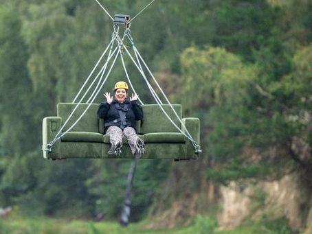 Sofas in the Sky: Big Bang Delivers Flying Sofa Zip Wire Stunt for Amazon Prime Video