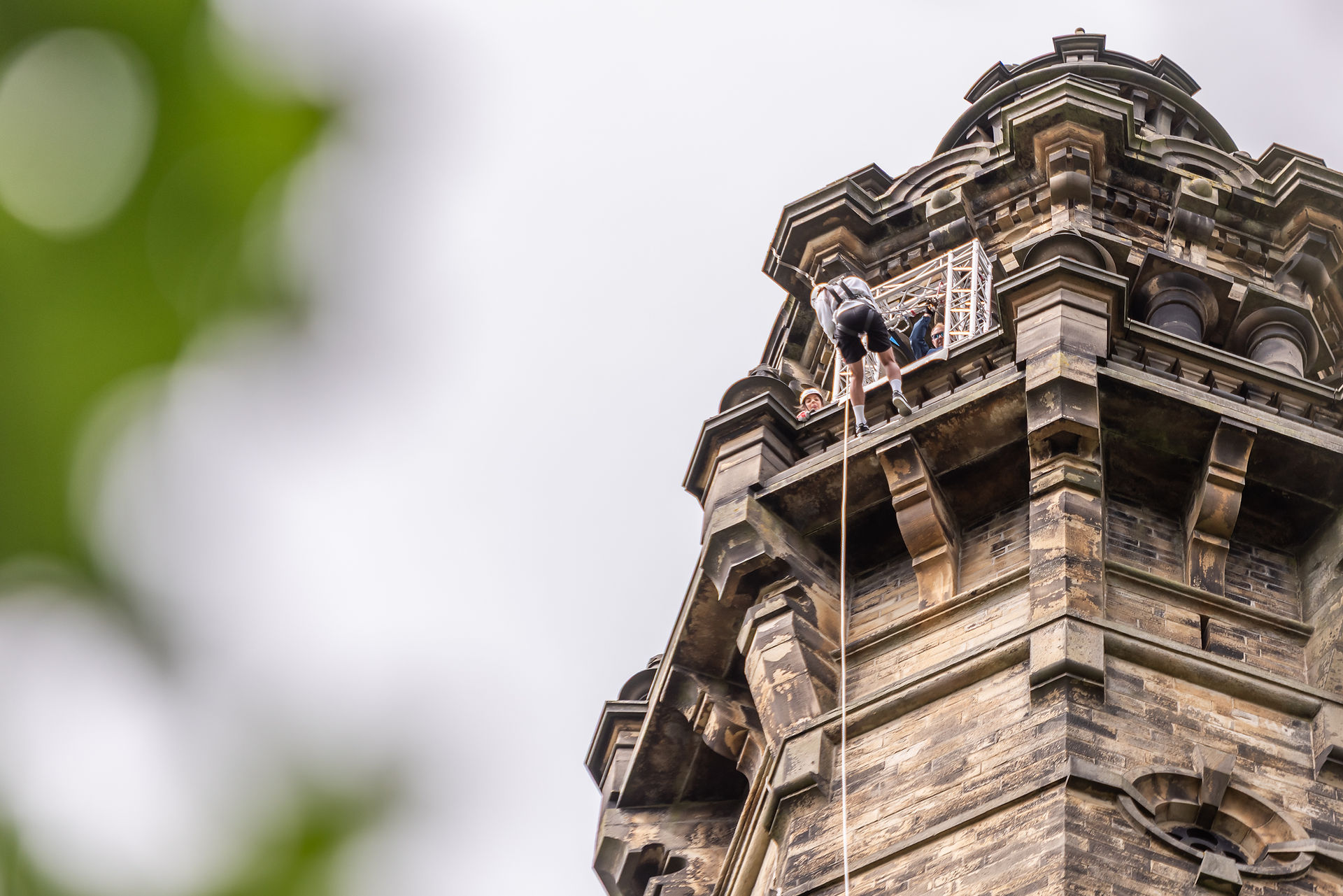 Abseiler on the edge of Wainhouse Tower in Halifax | Big Bang Experiences