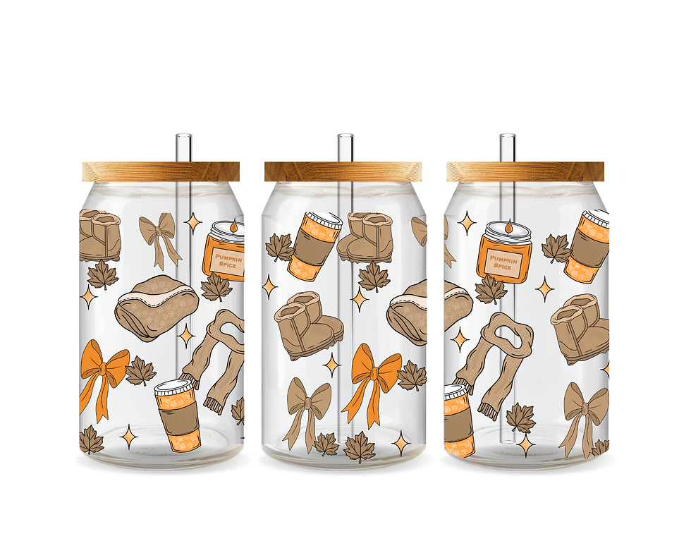 Cozy Fall Girl Glass Cup