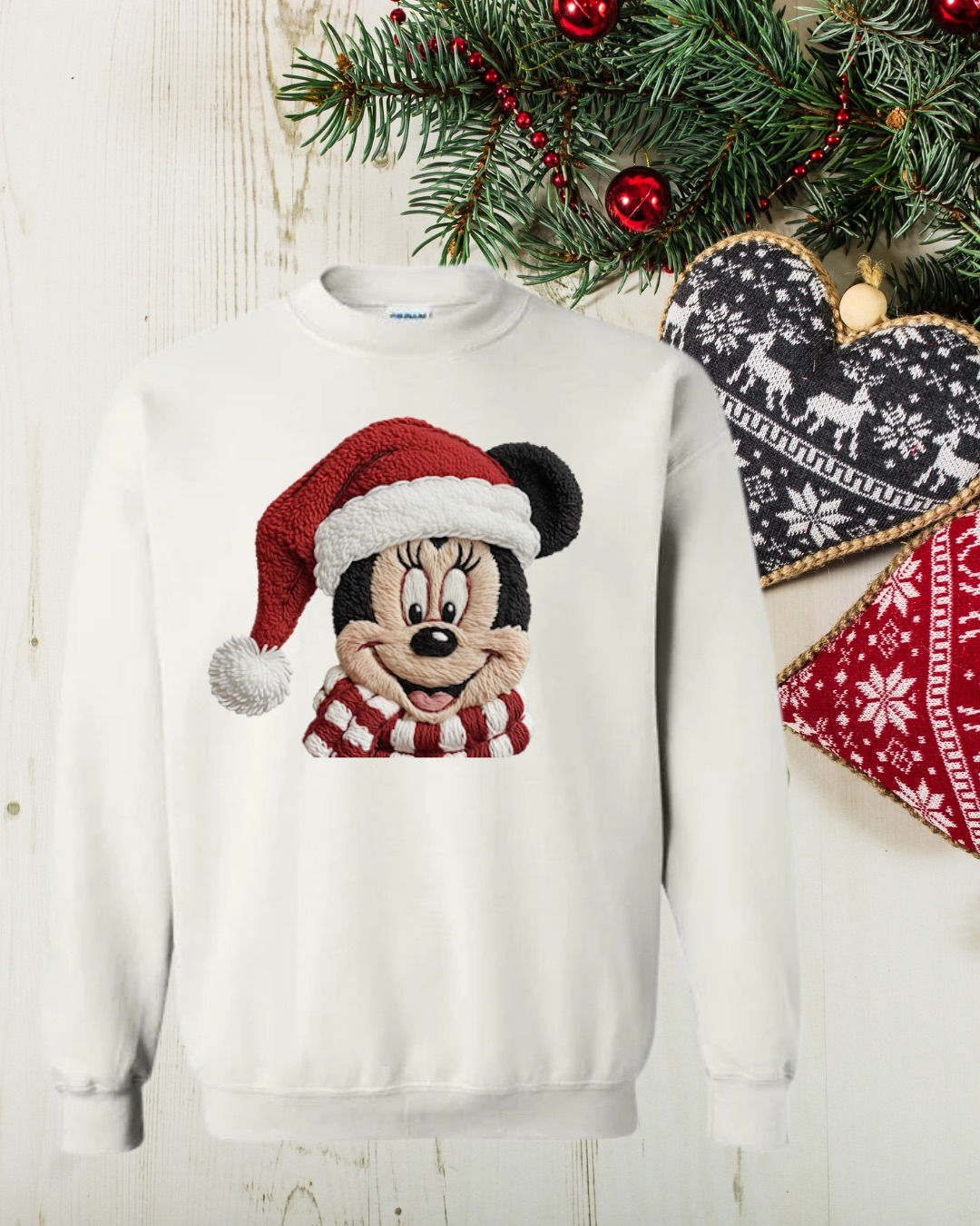 Mickey Crochet Christmas Crewneck Sweater