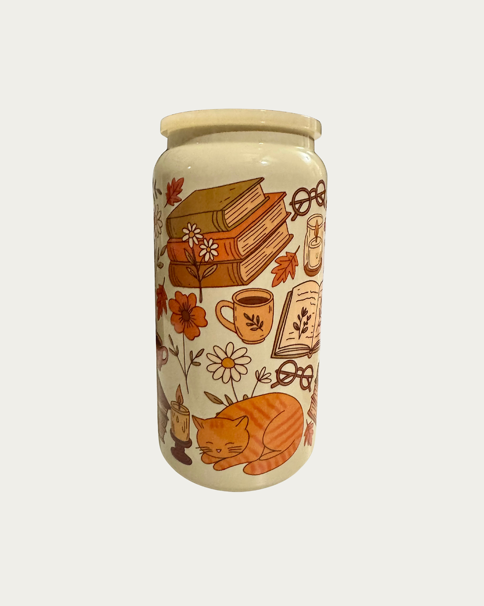 Books and Cats 16oz Stainless Steel Cup