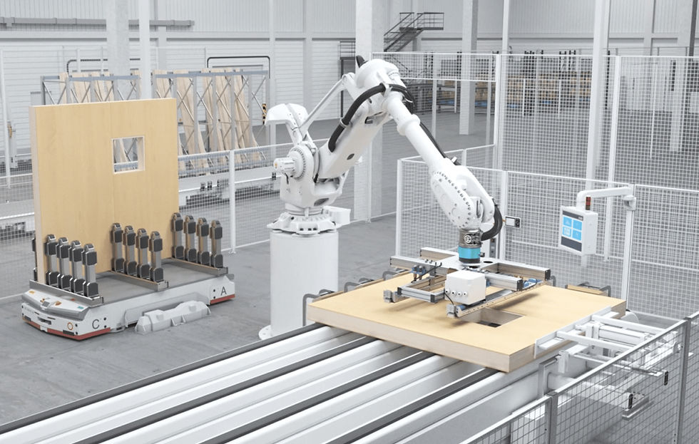 Robotic arm doing prefabrication