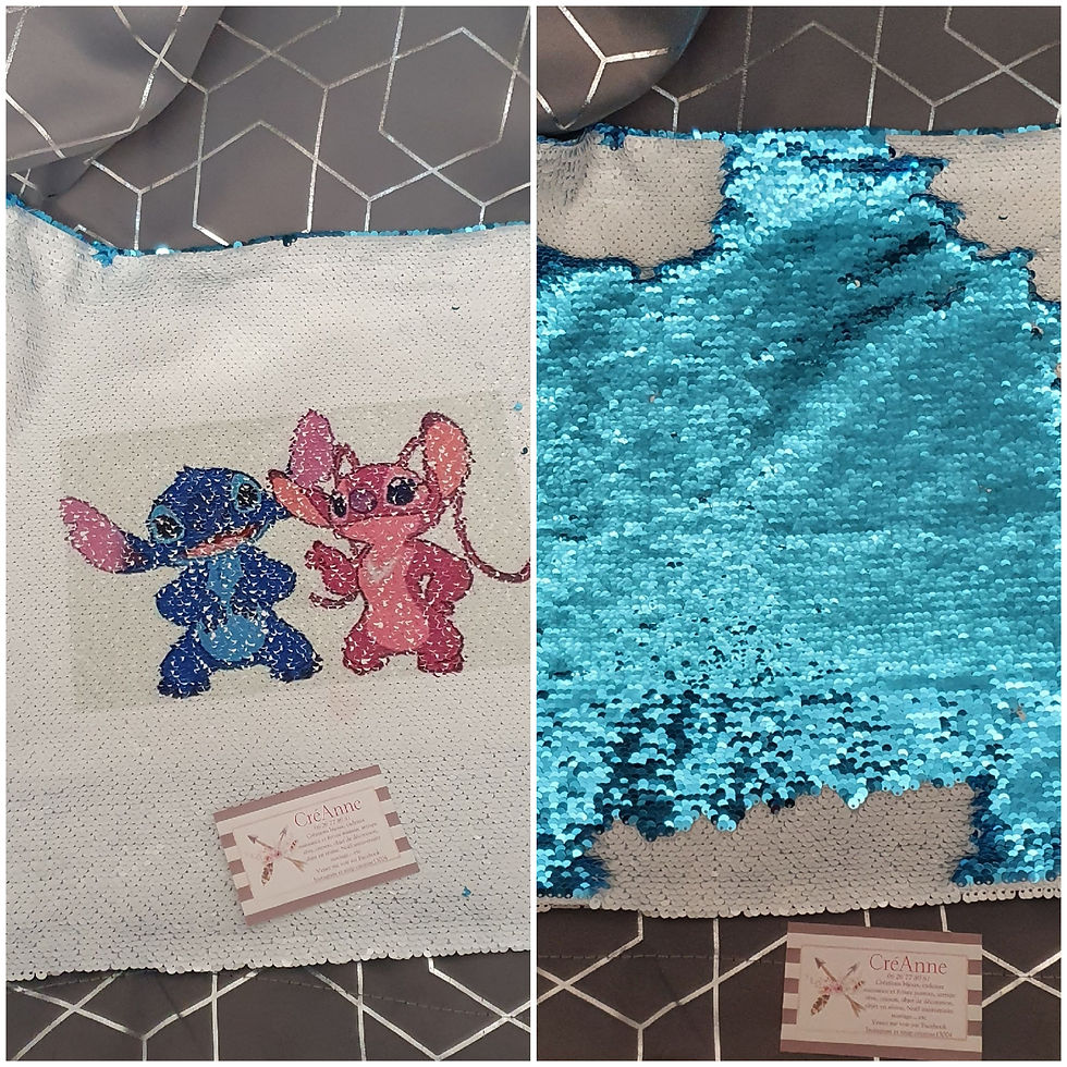 Housse de coussin paillette réversible 