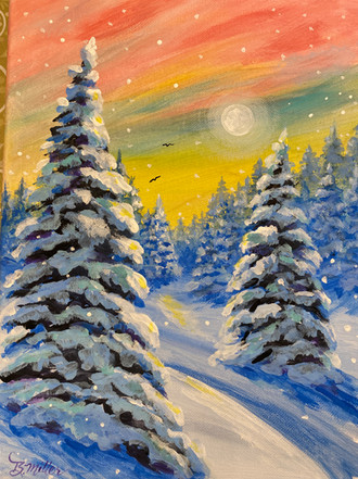 Snowy Sunset