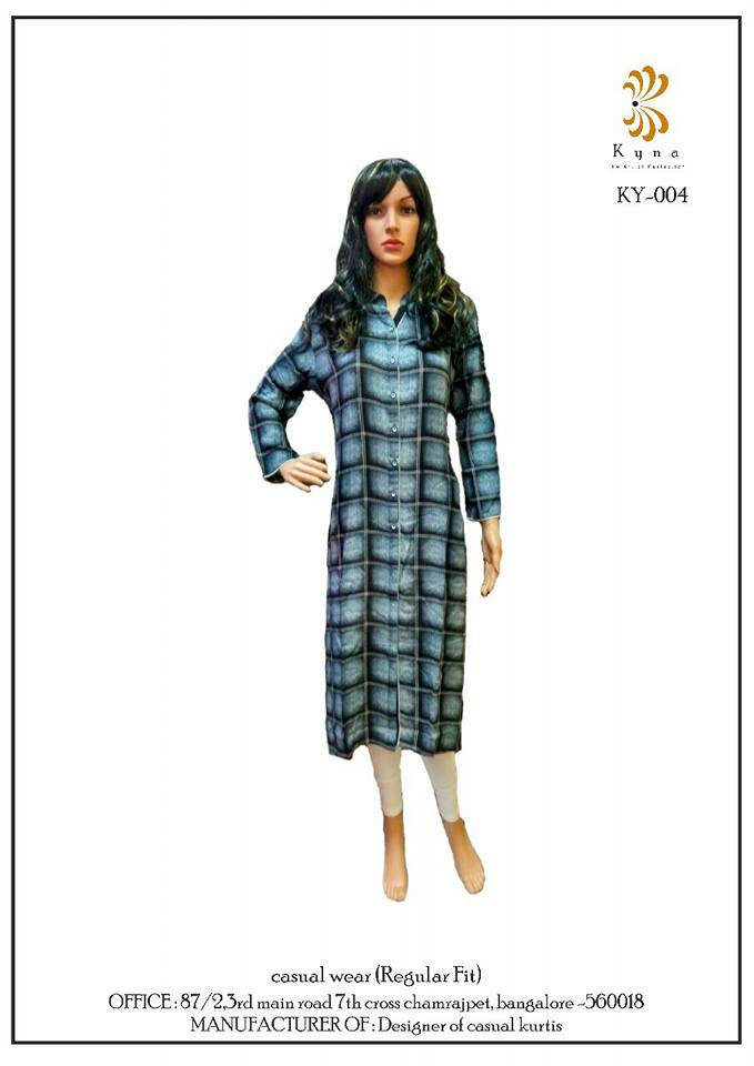 Thumbnail: Casual checks print kurtha
