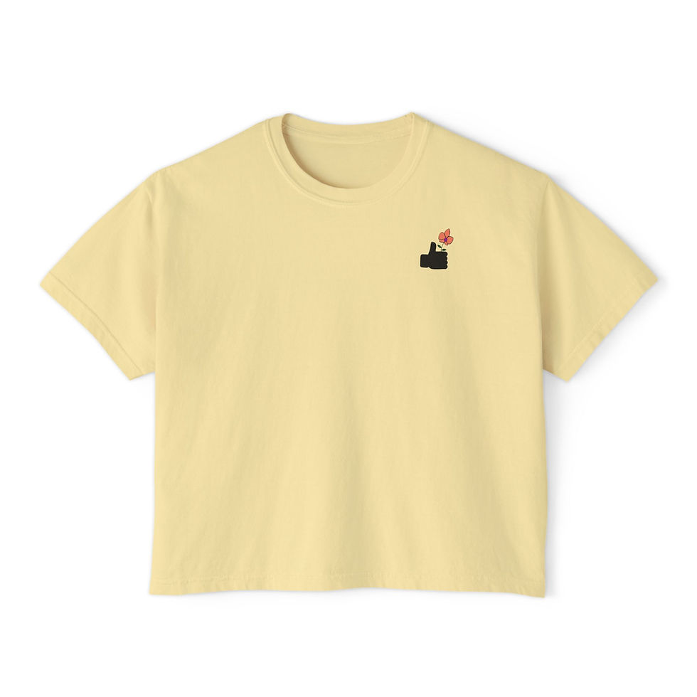 Thumbnail: Women's Black Thumb Logo Boxy Tee 
