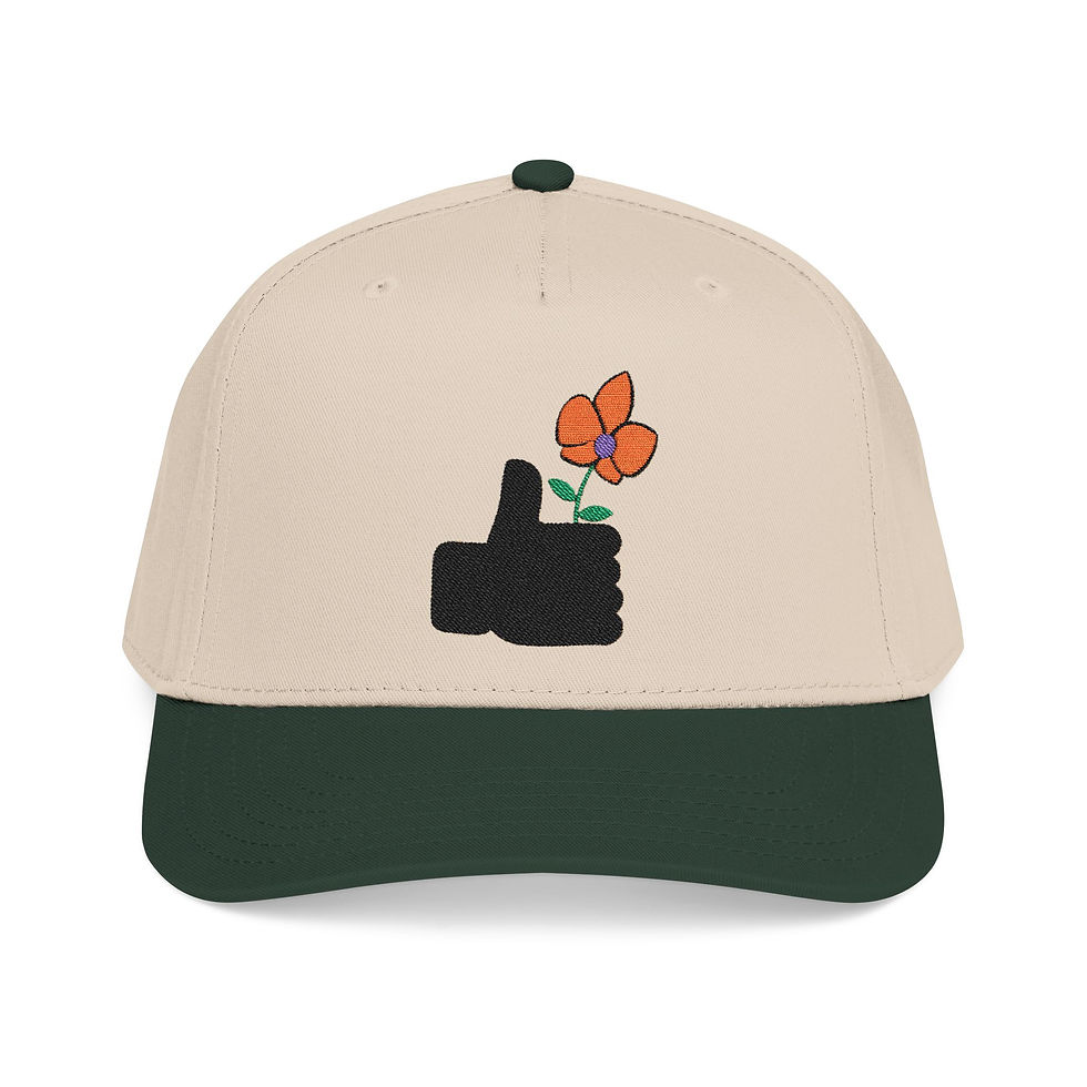 Thumbnail: Embroidered Black Thumb Logo Structured Hat