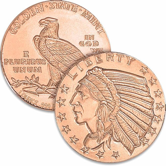 1 Oz Incuse Indian Copper Rounds