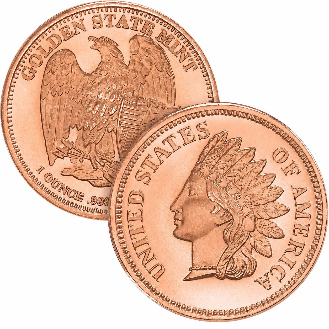1 Oz Indian Head Cent Copper Round