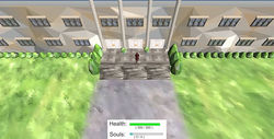 (Museum Exterior)  Player must fight past the large army of cops, and unarmed civilians blocking his