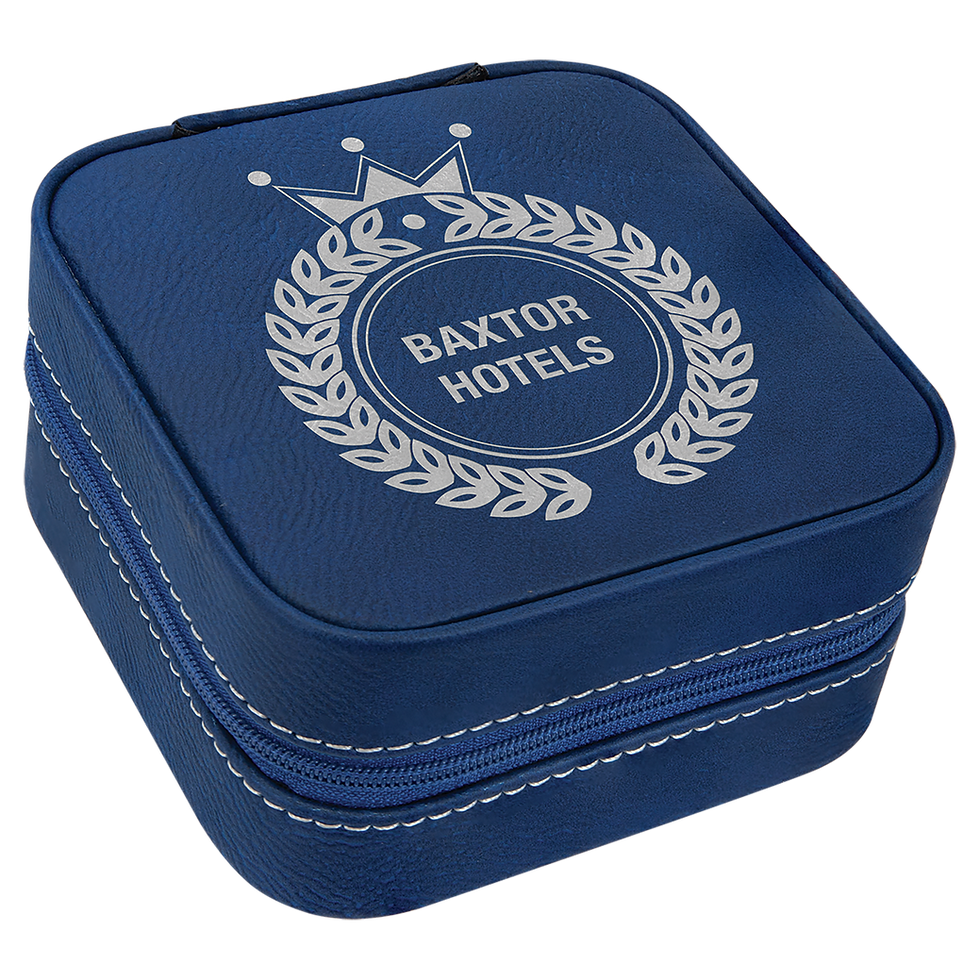 Thumbnail: Personalized Leatherette Travel Jewelry Box (4" x 4")