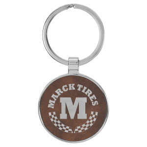 Miniatura: KEY CHAIN ROUND LEATHER/METAL
