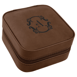 Miniatura: Personalized Leatherette Travel Jewelry Box (4" x 4")