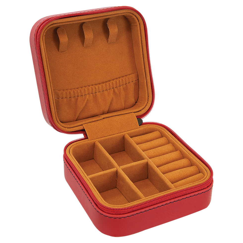 Thumbnail: Personalized Leatherette Travel Jewelry Box (4" x 4")