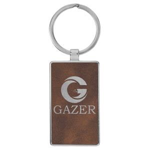 Thumbnail: RECTANGLE LEATHER/METAL  KEY CHAIN