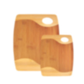 Bamboo Two Tone Cutting Board with Handle