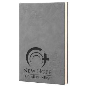 Thumbnail: 5 1/4" x 8 1/4" Purple/Black Laserable Leatherette Journal with Lined Notepad