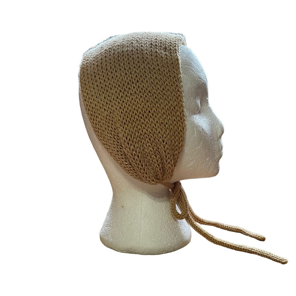 Thumbnail: Little bonnets for women, adult bonnets with bow ties, bonnet knitted in your ch