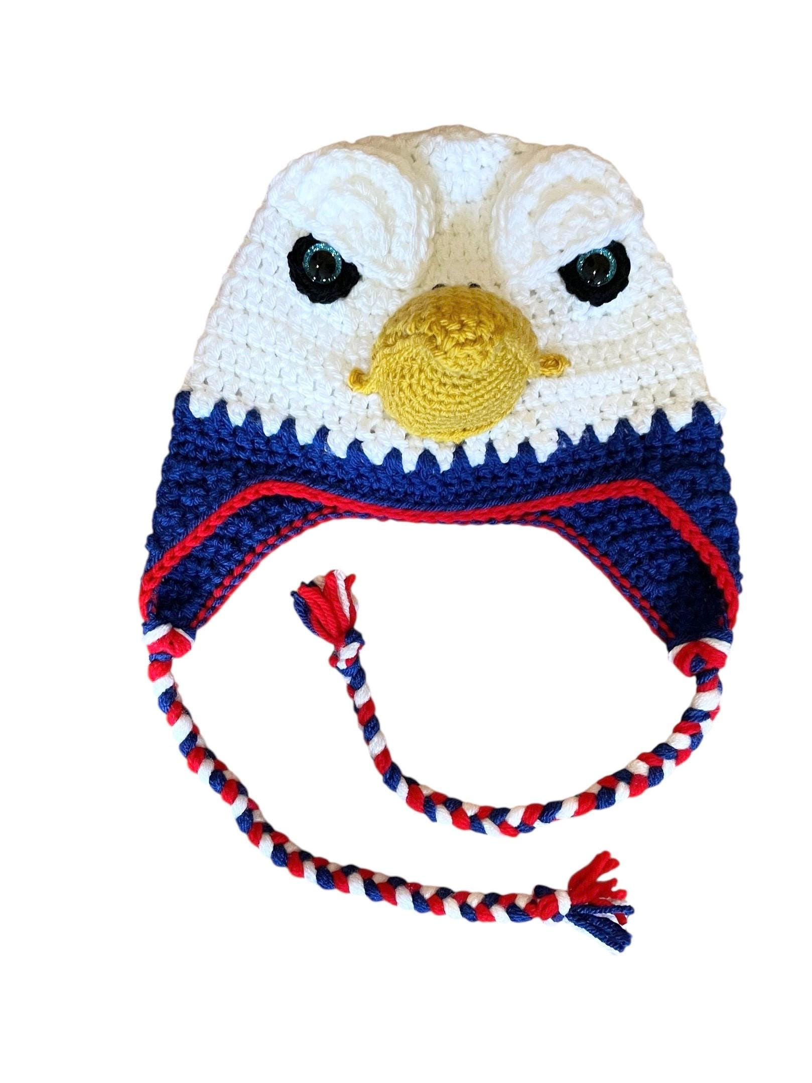 Eagles Crochet Hat with Braids: Eagles Fan Gift