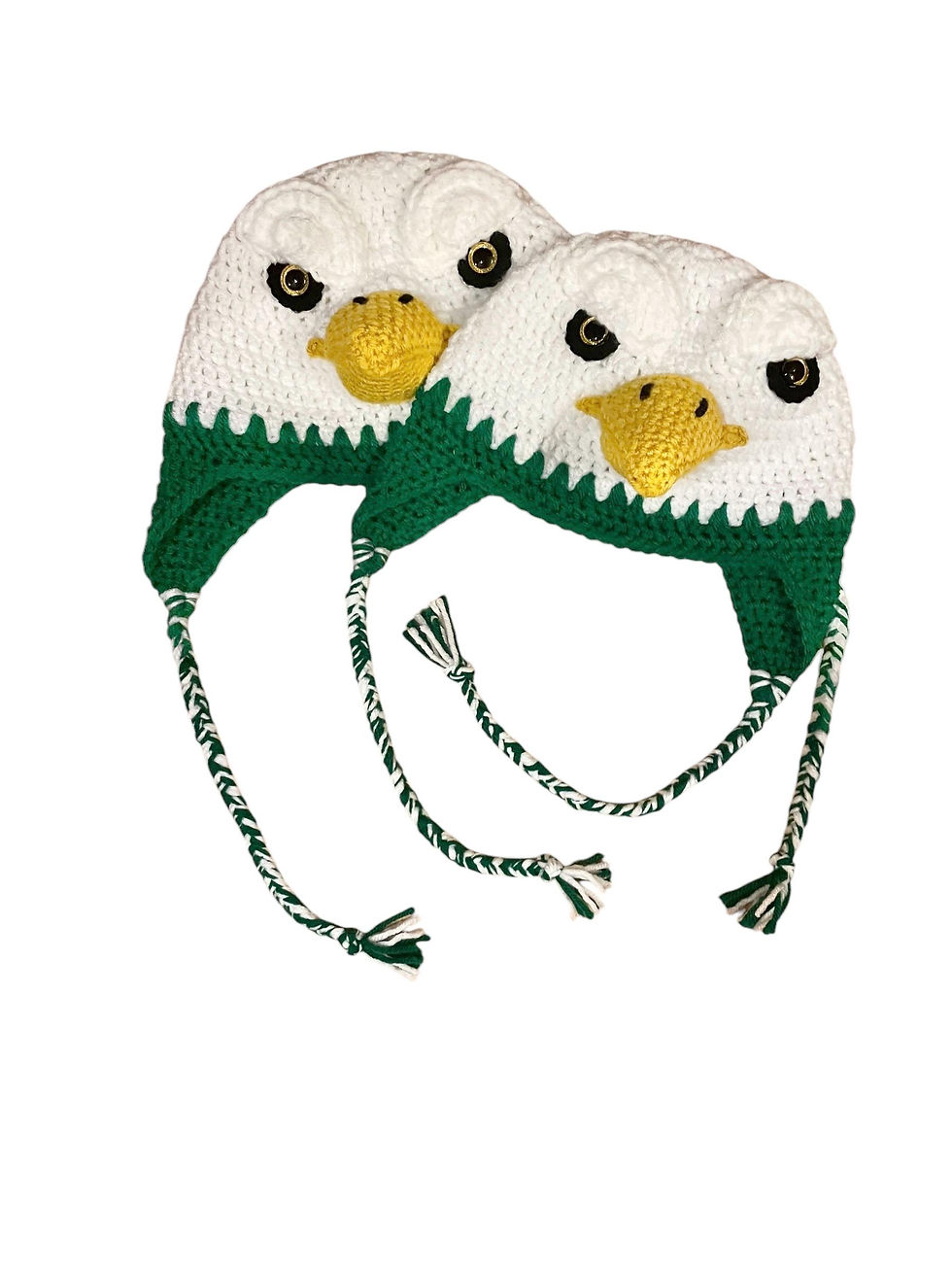 Thumbnail: Eagles crochet hats in Kelly Green or your custom colours: Eagles caps for Eagle