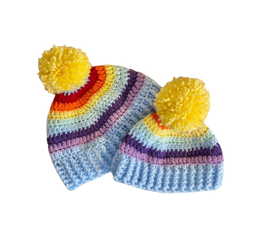 Thumbnail: Rainbow PomPom hat