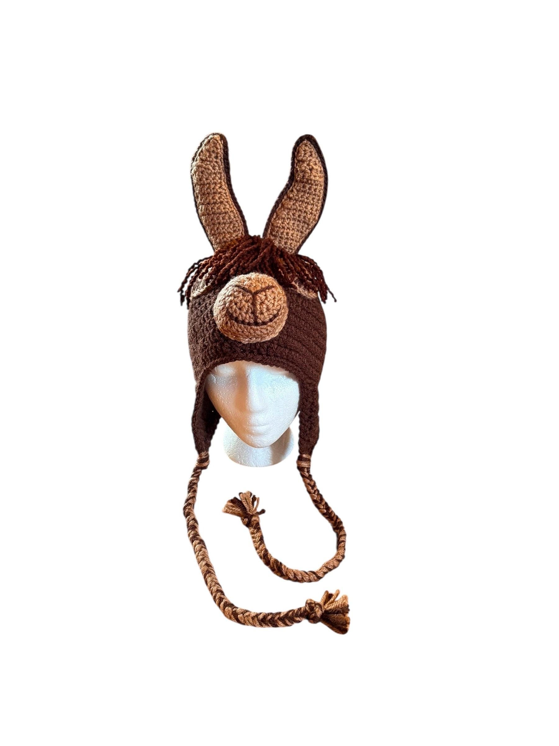 Llama hat with distinctive banana shaped ears - in your choice of colour