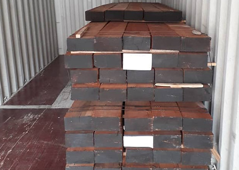 Sawn timber container order prepared for international shipment