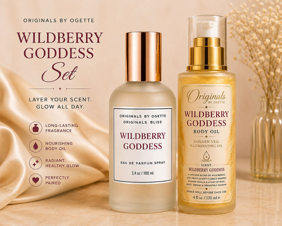 Wildberry Goddess Glow Set with perfume and shimmer body oil for a sweet, radiant glow.