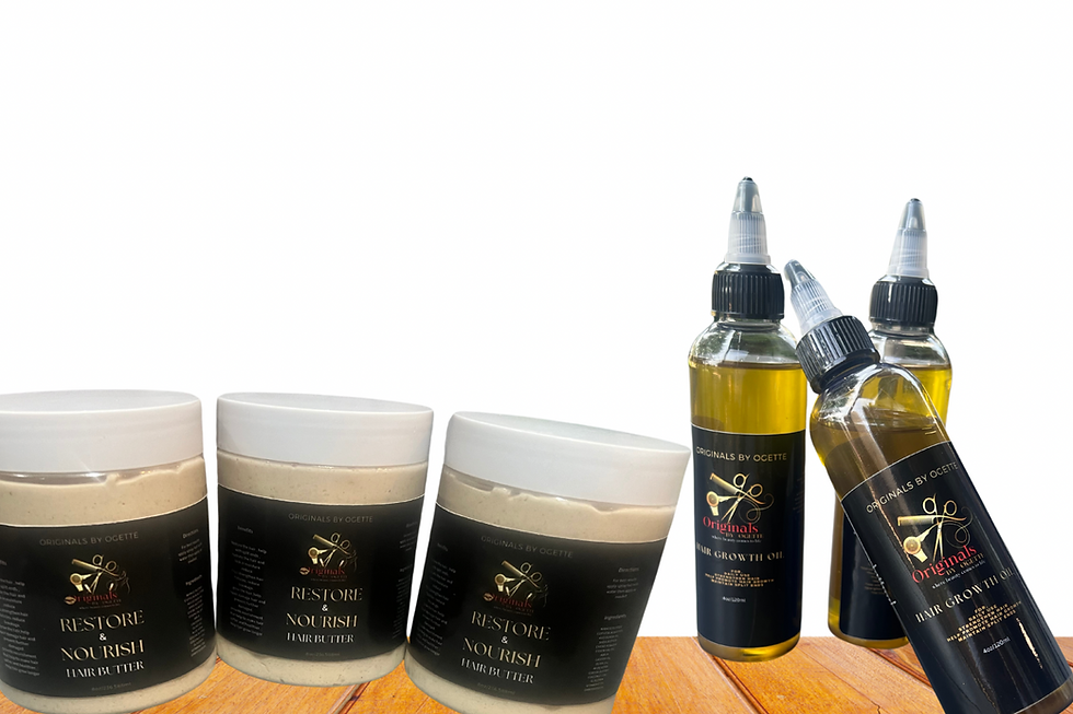Thumbnail: Discover the transformative power of natural hair care with the Bundle Deal Hair Growth Oil and Restore & Nourish Hair Butter