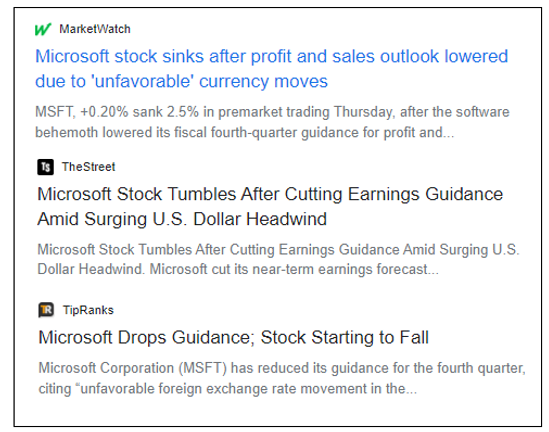 Microsoft guidance