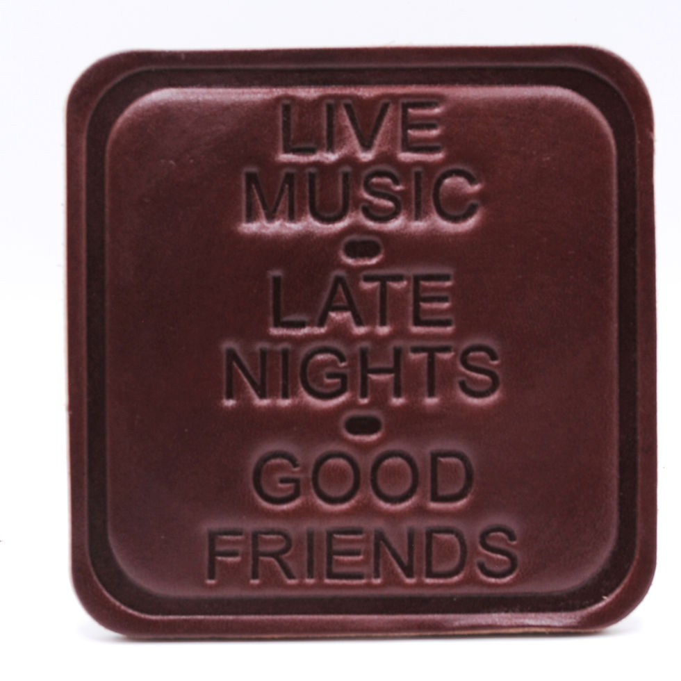 Handcrafted Leather Coaster - Made in Texas, Made in Austin, TX