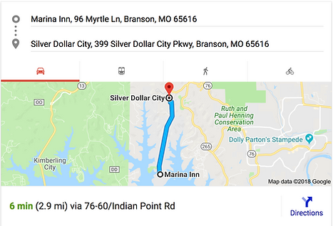 No Traffic from Marina Inn to Silver Dollar City