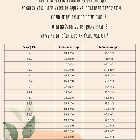 איך אדע מה מידת הטבעת שלי ? 